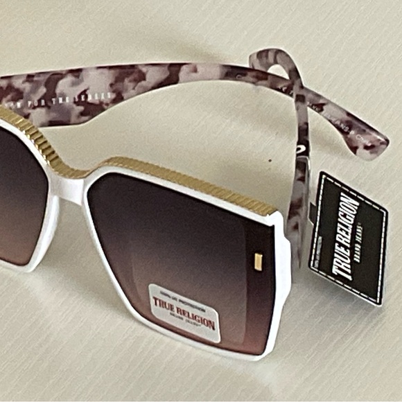 True Religion White and Gold Women's Sunglasses - Picture 4 of 5